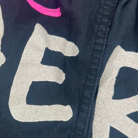 Y2K Shorts with Glitter Lettering with Lips and Zebra Design - Picture 3 of 4